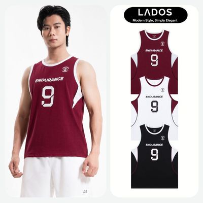 [DEAL MỞ BÁN] Áo Thun Ba Lỗ Phối ENDURANCE Số 9 LADOS - 9273 Chất Cotton Co Giãn Thoáng Mát, Phong Cách Thể Thao