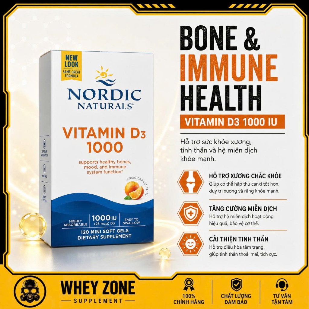 Nordic Naturals D3 1000 IU – Bổ Sung Vitamin D Hiệu Quả