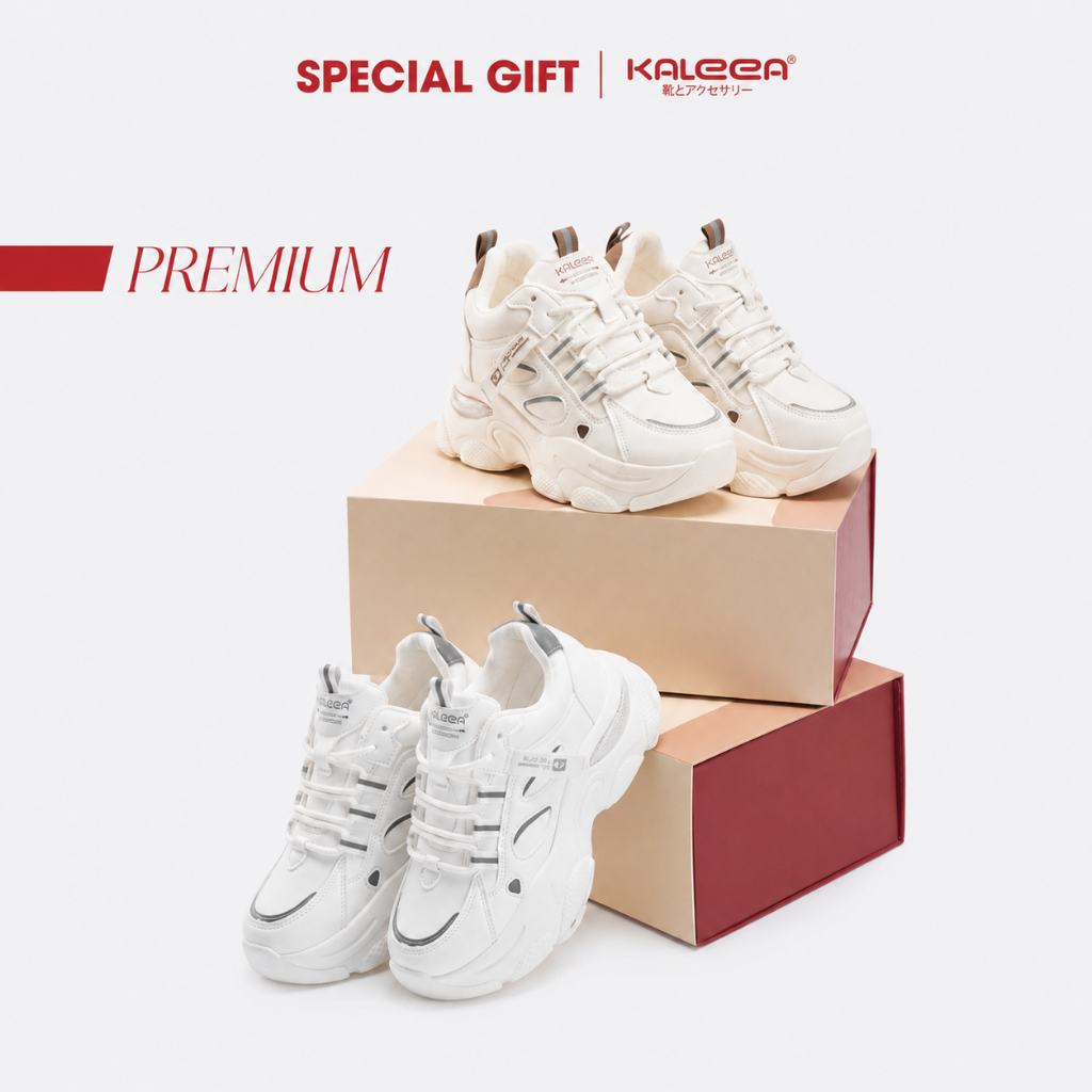 Set Giày Thể Thao Nữ/ Giày Sneaker Nữ Độn Đế 8Cm + Hộp Quà Tặng Cao Cấp - Kaleea T111