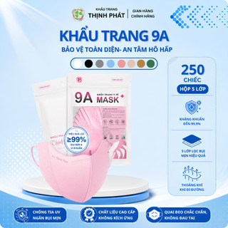 [250 Chiếc] Khẩu Trang Thịnh Phát 9A chống nắng 5 lớp túi 10 chiếc che toàn mặt ngăn ngừa khói bụi chống tia UV