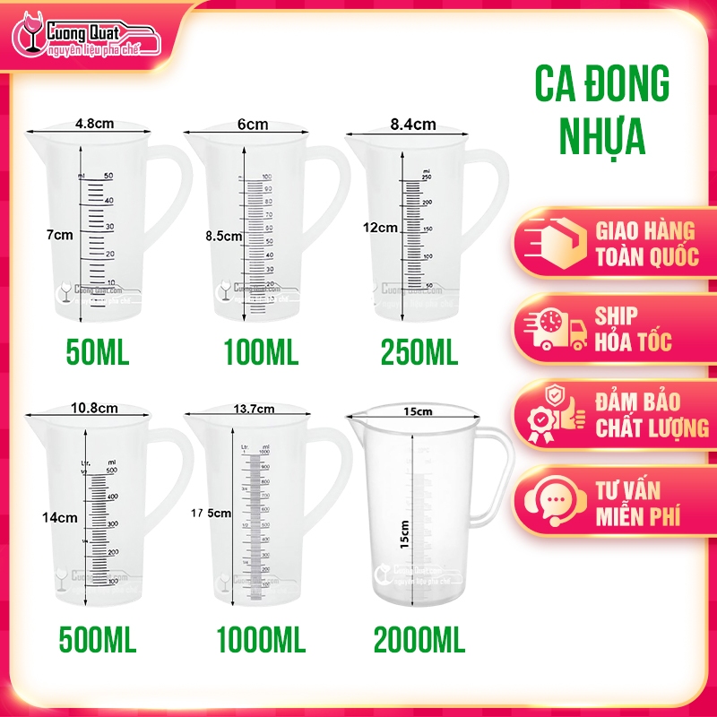 Ca đong Nhựa chia vạch Đủ kích cỡ - Cường Quật – Đủ nguyên liệu, chuẩn vị kinh doanh