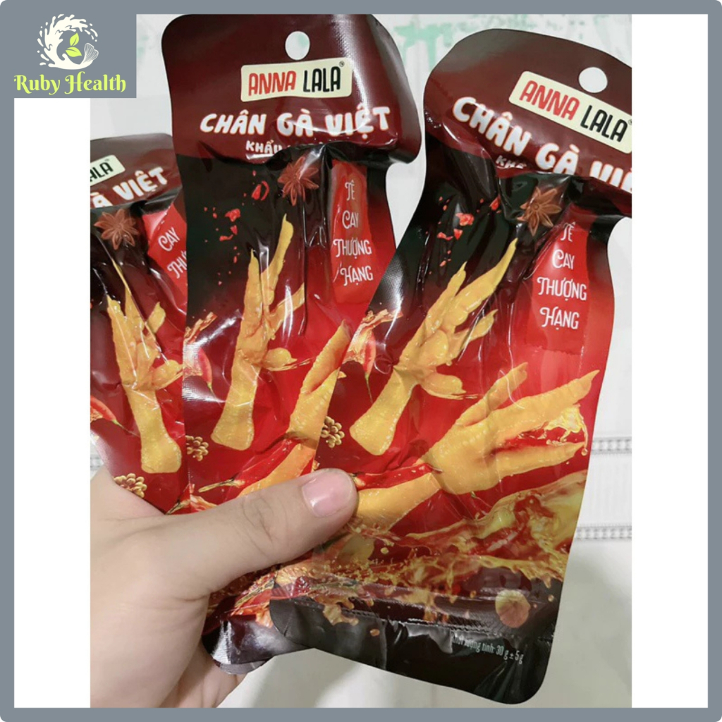30 Chân gà Tê cay thượng hạng 30g Anna Lala - chân gà Việt, Khẩu vị Việt, chuẩn vị cay ngon