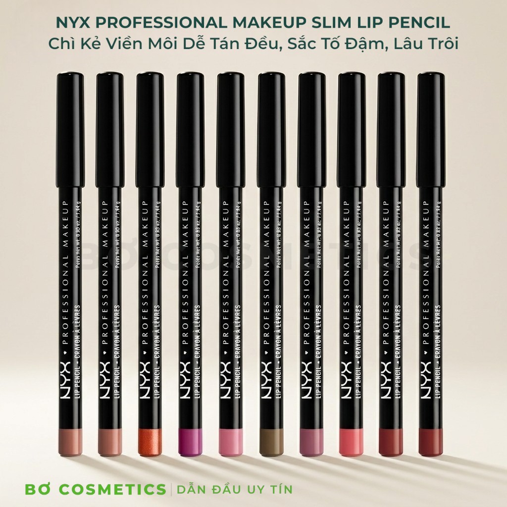 Chì Kẻ Viền Môi NYX Professional Makeup Slim Lip Pencil Sắc Tố Đậm, Lâu Trôi - Bơ Cosmetics