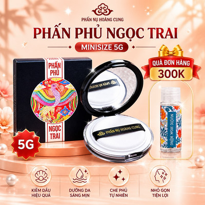 Phấn phủ ngọc trai mini Phấn Nụ Hoàng Cung 5g