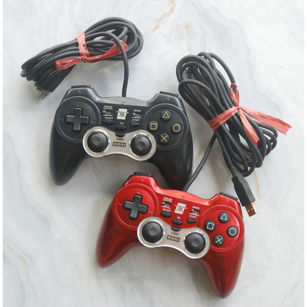 Combo 2 tay cầm Ps1-ps2 Hori turbo dây USB