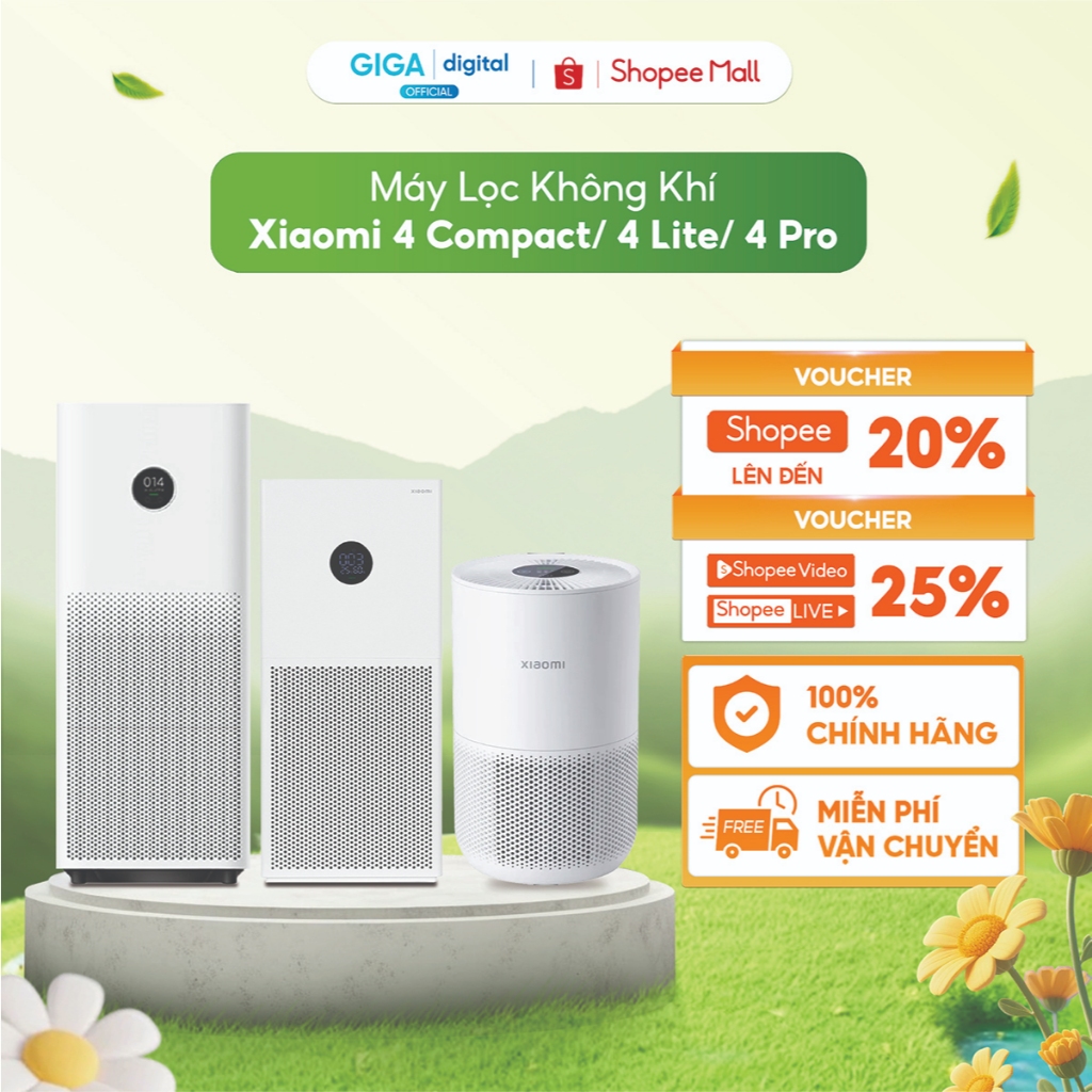 Máy Lọc Không Khí Xiaomi Mi Air Purifier 4 Compact/ 4 Lite/ 4 Pro - Sạch Bụi Mịn PM2.5, Lông Thú Cưng