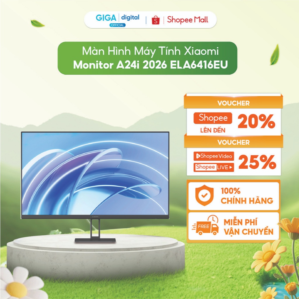 Màn hình máy tính Xiaomi Monitor A24i 2026 ELA6416EU - Màn hình 23.8 inch Full HD - Tấm nền IPS