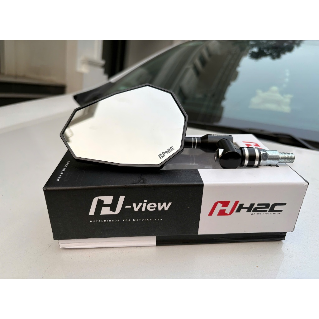 Kính Chiếu Hậu Xe Máy H2C V5 Chân Xoay 360 Độ Full Nhôm CNC - Gương Chiếu Hậu H2C