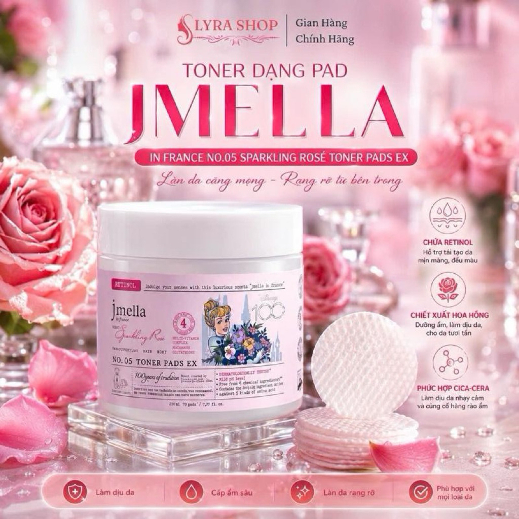 Toner dạng pad Jmella in France No.05 Sparkling Rosé Toner Pads EX [ Hàng chính hãng - có tem phụ ]