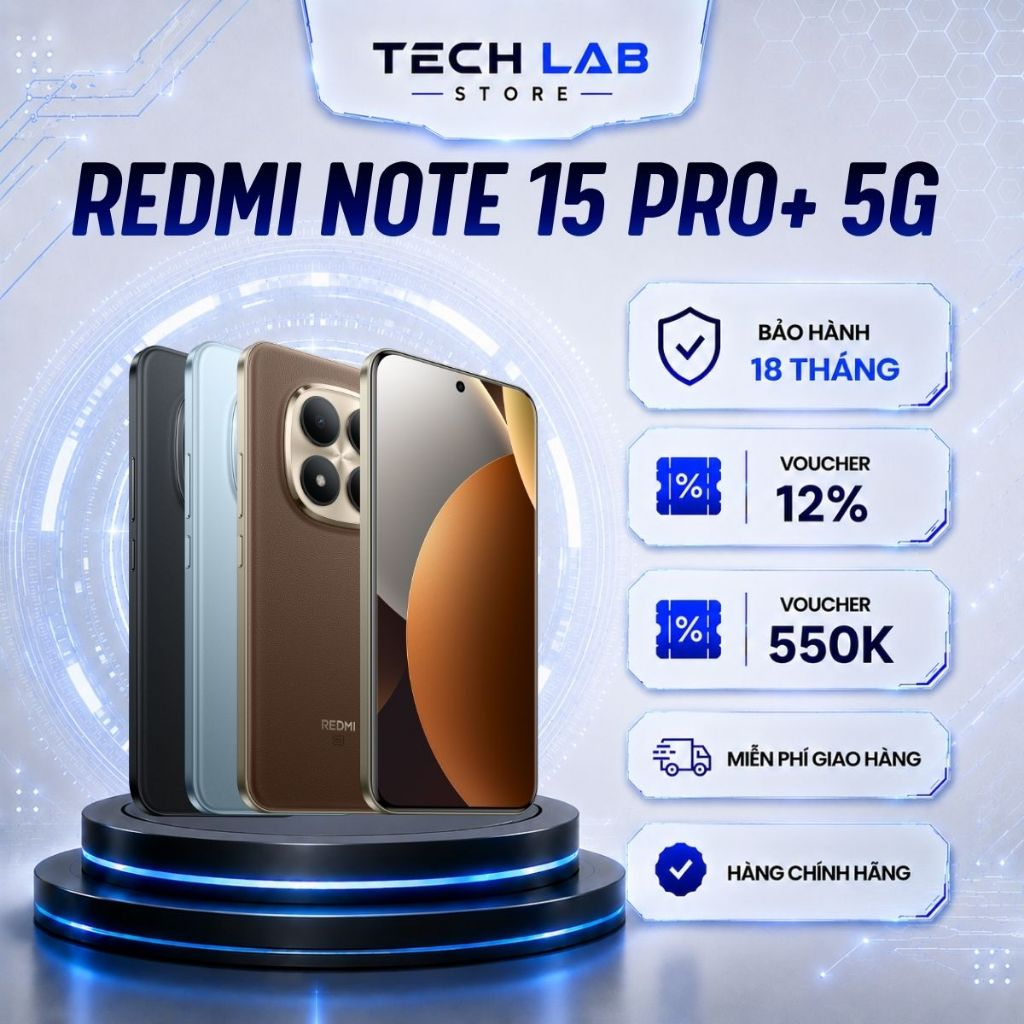 Điện thoại XIAOMI Redmi Note 15 Pro Plus 5G RAM 12 ROM 256GB Chip Snapdragon® 7s Gen 4 - BH 18 Tháng