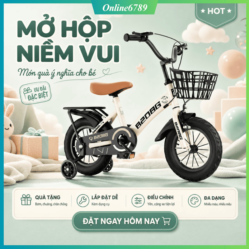 Xe đạp trẻ em cho bé gái bé trai full mẫu từ 2-5,5 tuổi bảo hành 24 tháng Mã MG1X bảo hành 2 năm