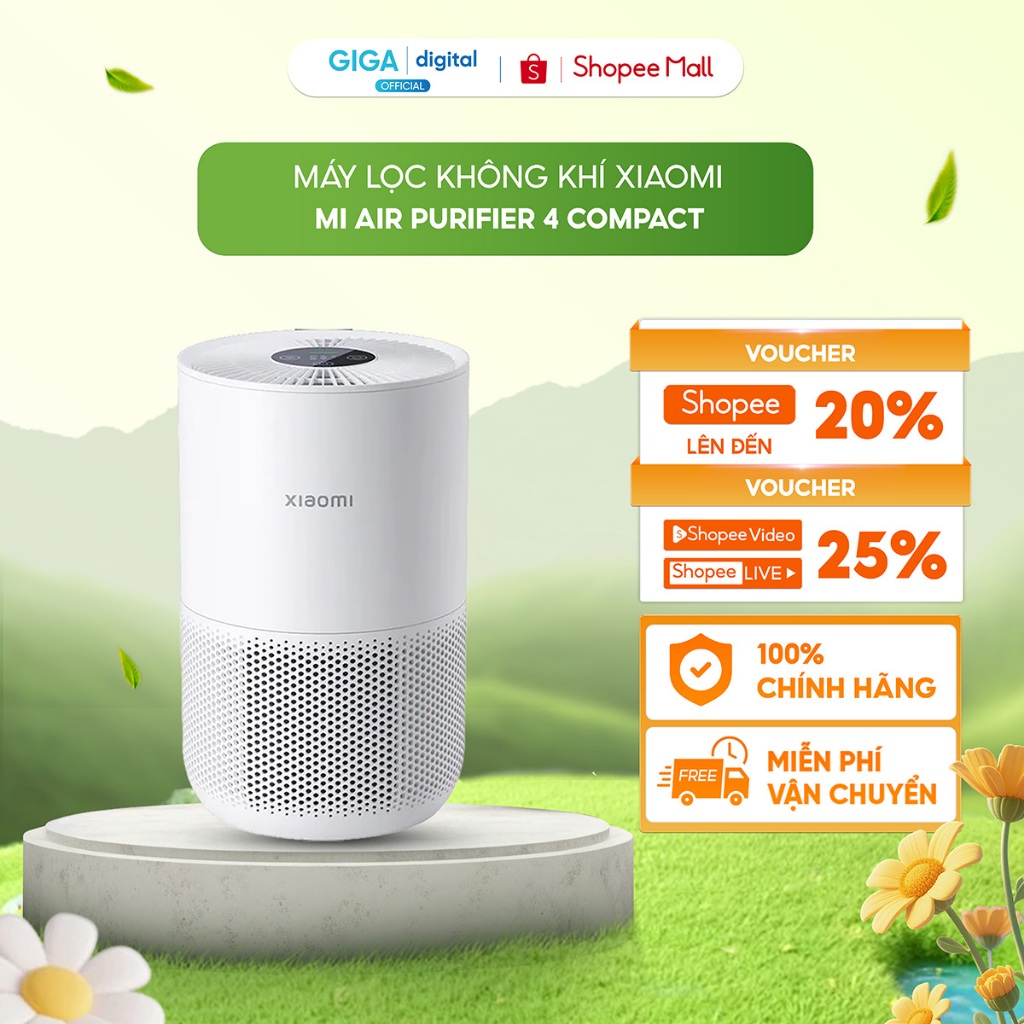 Máy Lọc Không Khí Xiaomi Mi Air Purifier 4 Compact - Giúp Lọc Không Khí, Đánh Bay Bụi Bẩn