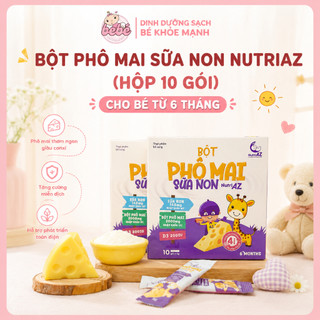 (Date mới) Bột phô mai sữa non NutriAZ giúp bé phát triển chiều cao, cho bé từ 6 tháng (hộp 10 gói)