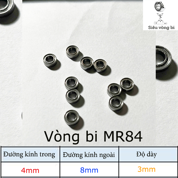 Vòng bi MR84 - bạc đạn  cầu siêu nhỏ (miniature ball bearing)  4 x 8 x 3 mm