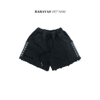 Quần Short Wash Griffin Baravas Bright Print Nỉ Form Rộng - Version Premium