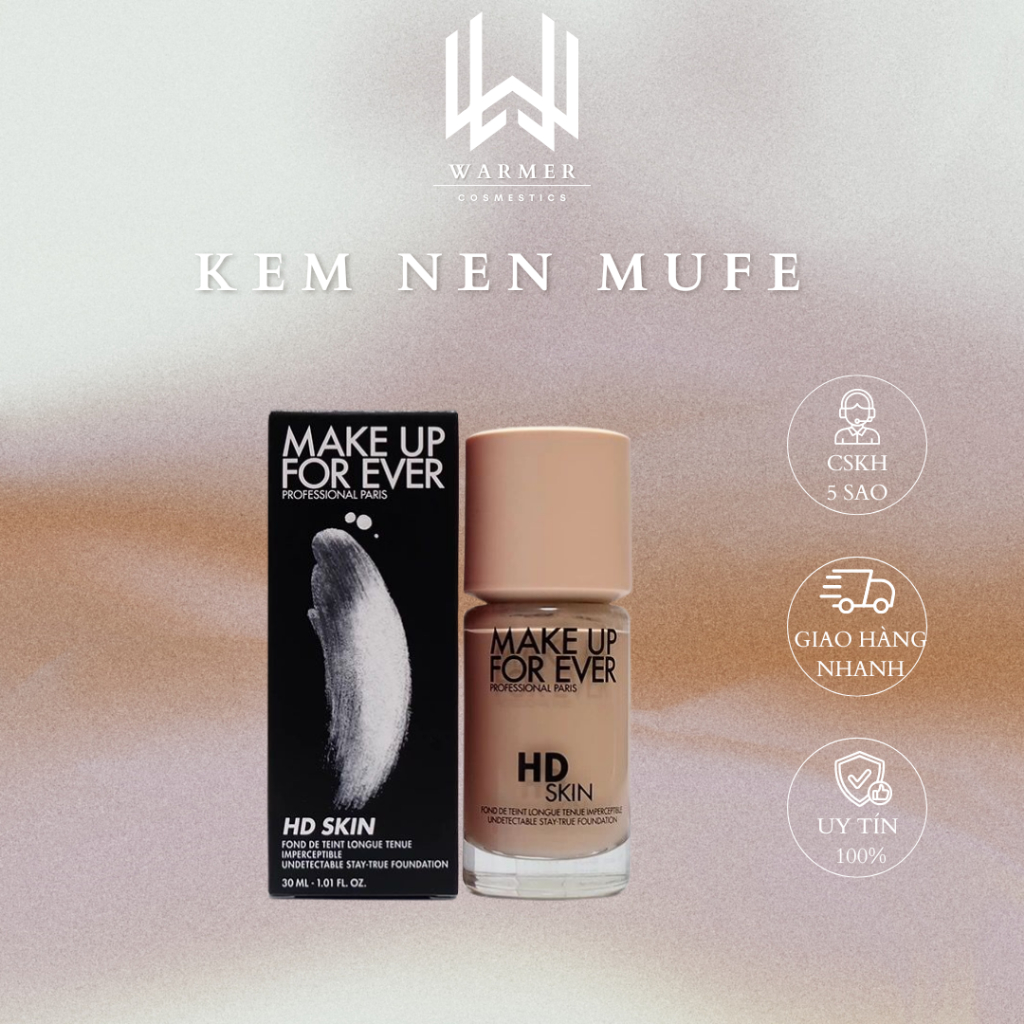 Kem nền M.UFE Skin HD Foundation Kem nền Make.. Up. For. Ever R210 1R02, Y218 1N06 - WARMER COSMETIC