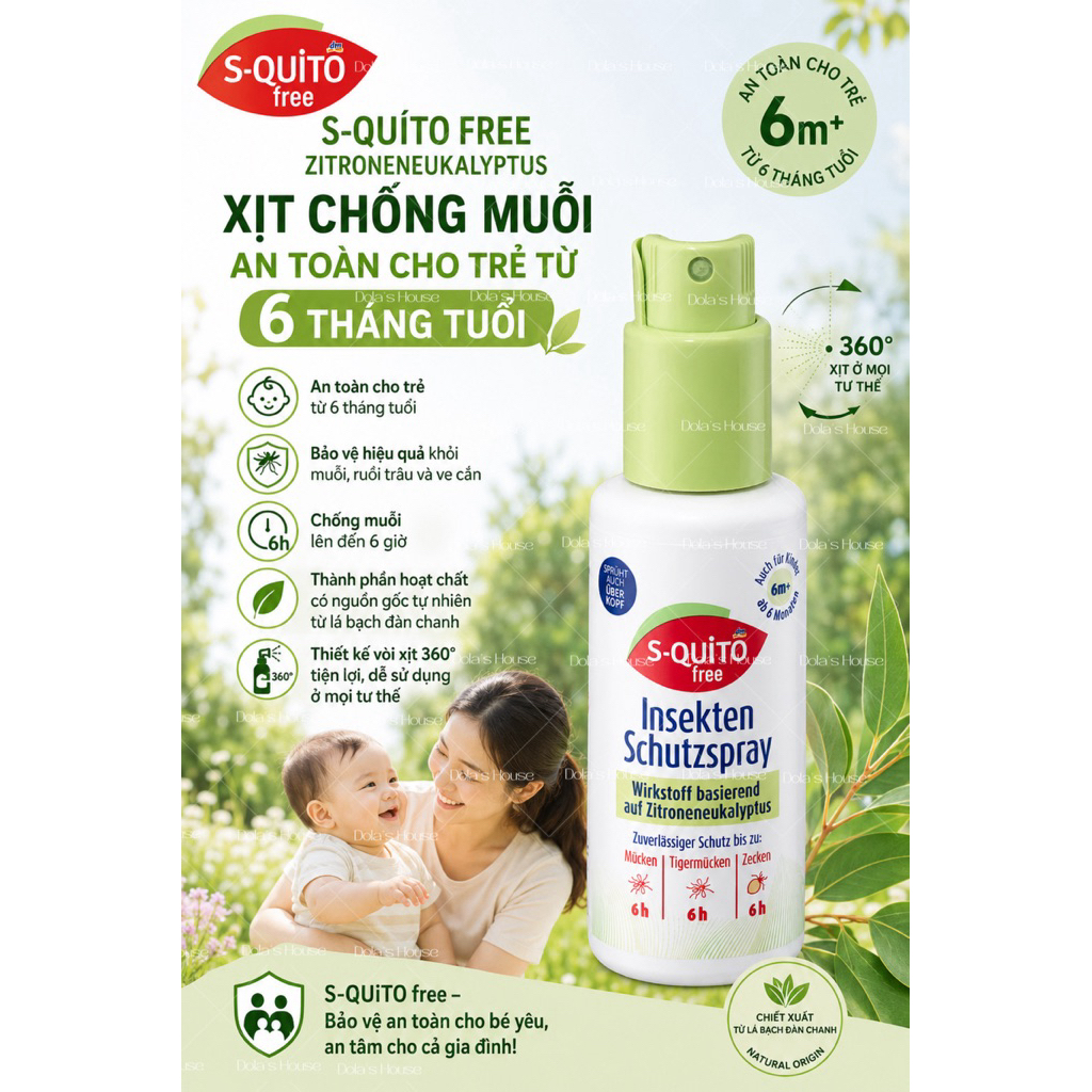 XỊT CHỐNG MUỖI CHO BÉ S-QUITO FREE