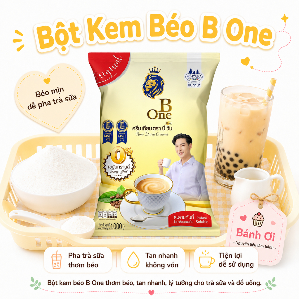 Bột Kem Béo Pha Trà Sữa, Bột Kem Béo B One Pha Trà Sữa, Cà Phê, Đá Xay