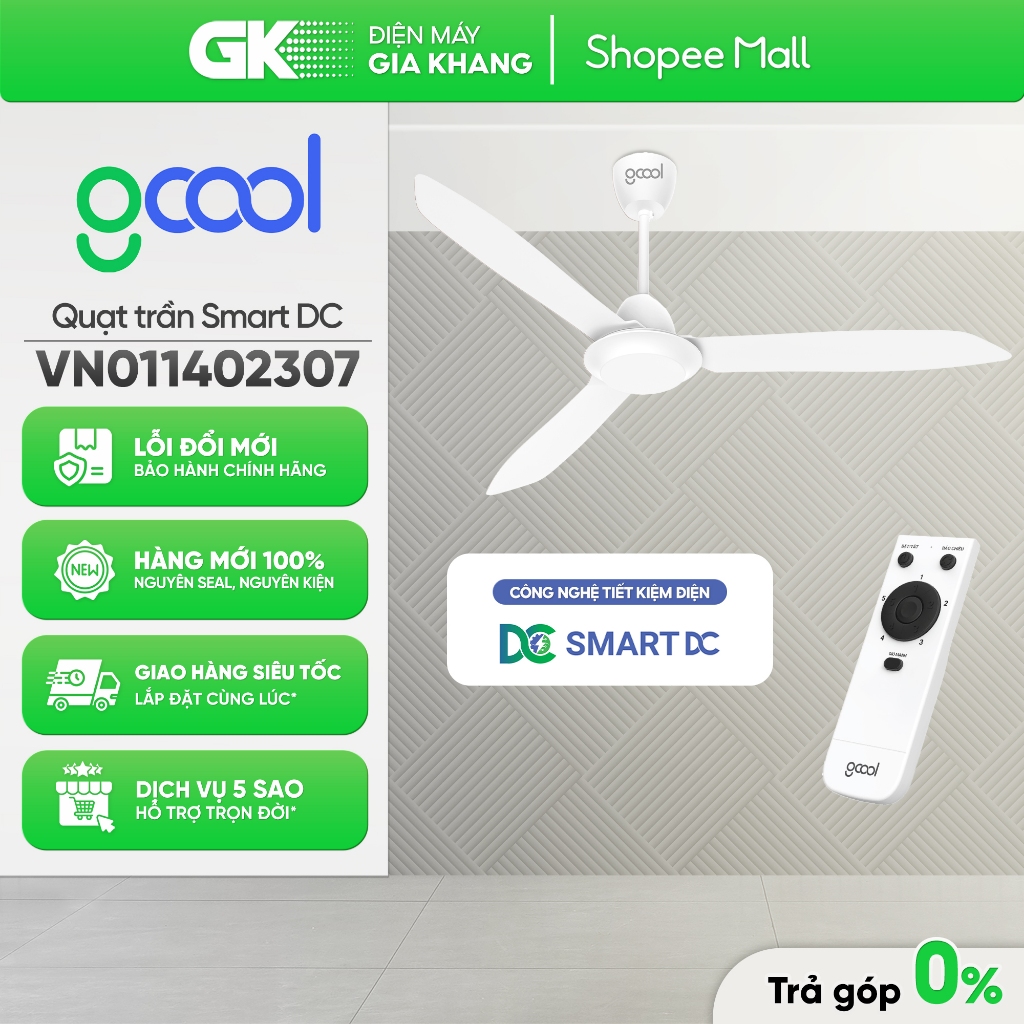 [GIAM200] Quạt Trần GCOOL COPTER 03 R (Trắng) VN011402307 / (Nâu) VN011402309 / (Ghi) VN011402308 [T