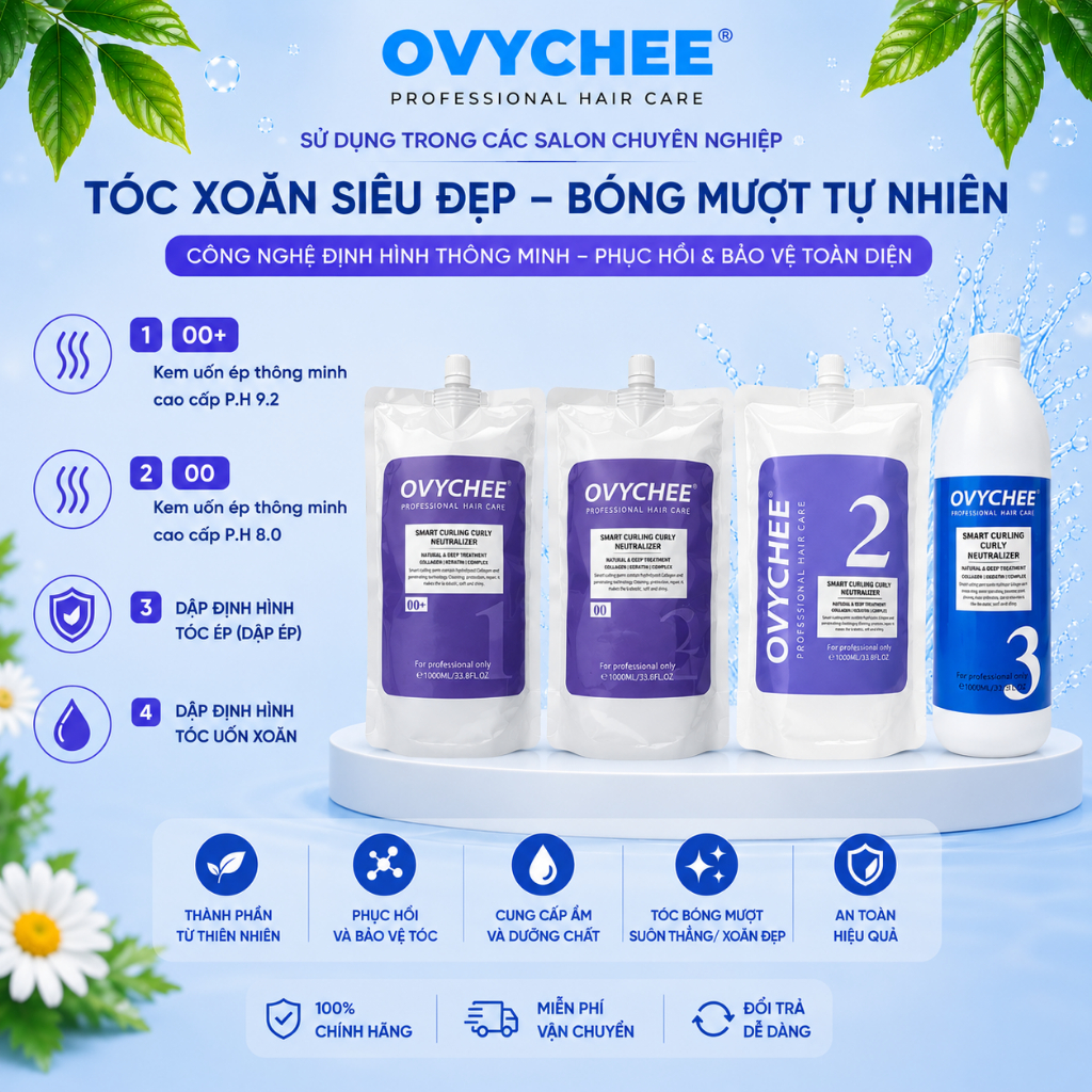 BỘ UỐN ÉP THÔNG MINH OVYCHEE SMART CURLING CURLY NEUTRALIZER 1000ML