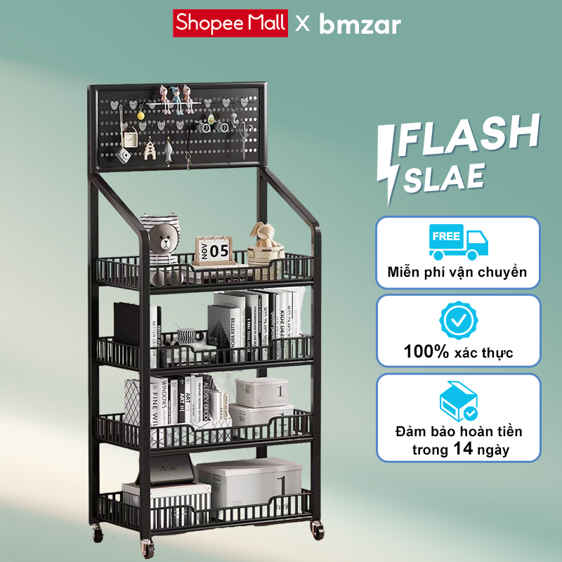 BMZAR Kệ để hàng tạp hoá có bánh xe Kệ sắt 5 tầng Kệ siêu thị đựng đồ [Bồi thường 100% thiệt hại] | BigBuy360 - bigbuy360.vn