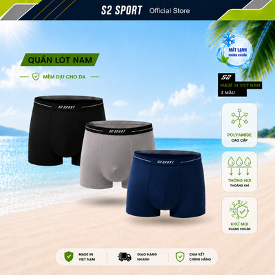 Quần lót nam S2 SPORT quần sịp Air-Cool mềm mại mát mẻ thoáng khí co giãn 4 chiều cao cấp - SBX06