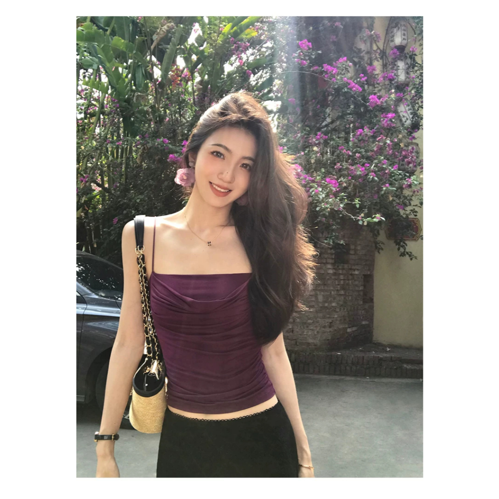 [MULVAN] Áo hai dây MULVAN - màu tím đậm