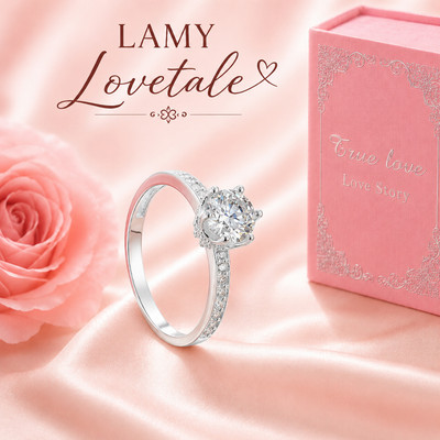 Nhẫn bạc LAMY Luxurious And elegant Round Stone Ring 8254 -Hộp 7007