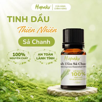 Tinh Dầu Sả Chanh Nguyên Chất Từ Thiên Nhiên Hapaku - Xông Thơm Phòng, Đuổi Muỗi, Treo Xe Thư Giãn 10ml