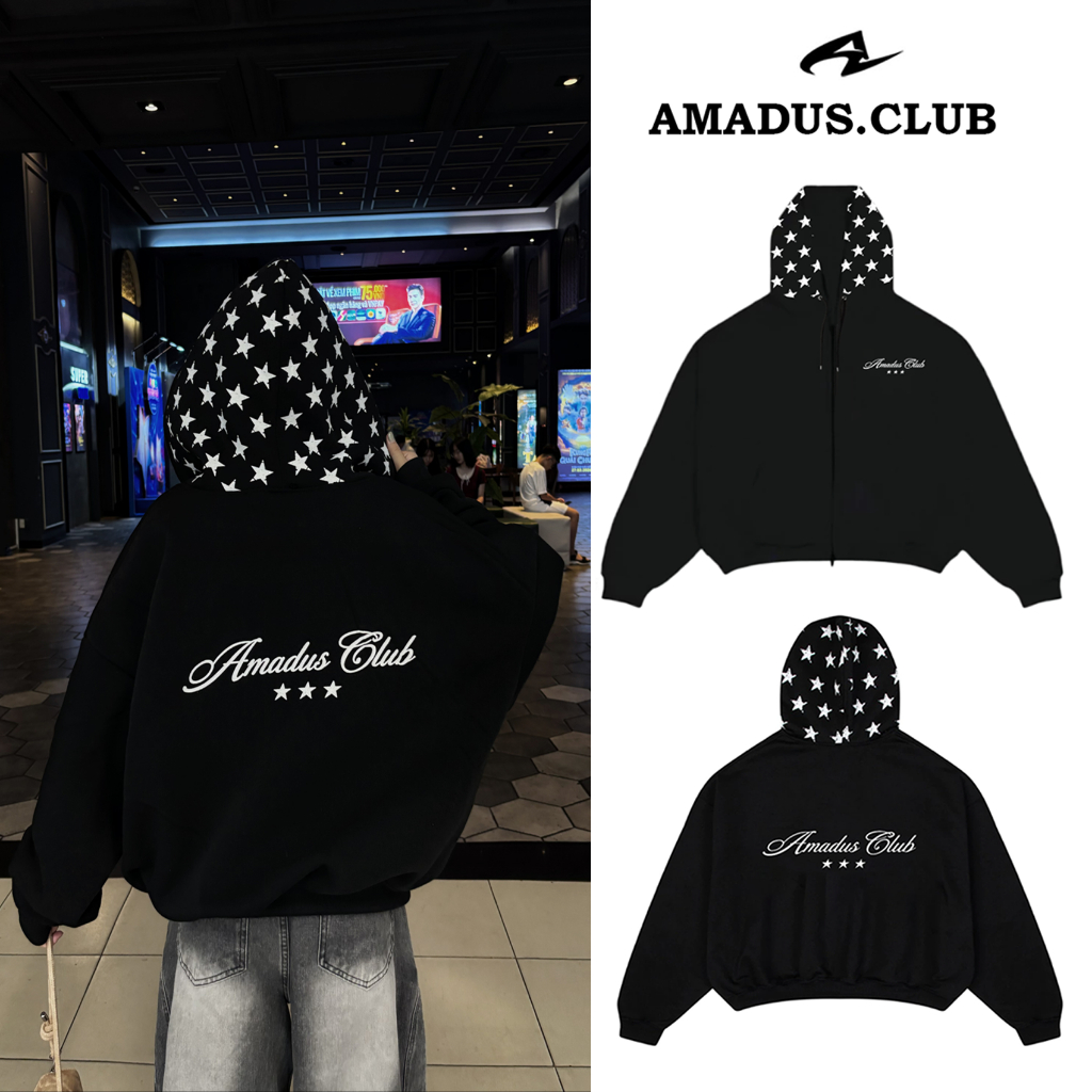 HOODIE ZIP BOXY Phối Nón Khoá Kéo 2 chiều nỉ bông + nỉ chân cua unisex nam nữ - HDBIN