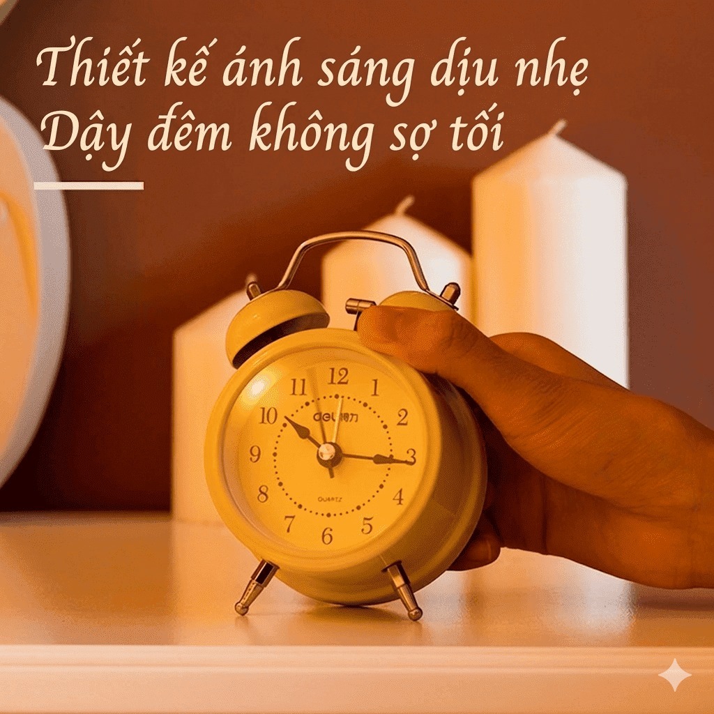 [TẶNG PIN] Đồng Hồ Báo Thức Có Chuông Reo DELI Đồng Hồ Để Bàn Có Đèn Led Trang Trí Bàn Học | BigBuy360 - bigbuy360.vn