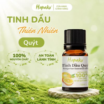 Tinh Dầu Quýt Hapaku Tự Nhiên Nguyên Chất Thư Giãn, Giúp Khử Mùi, Xua Đuổi Muỗi, Côn Trùng 10ml