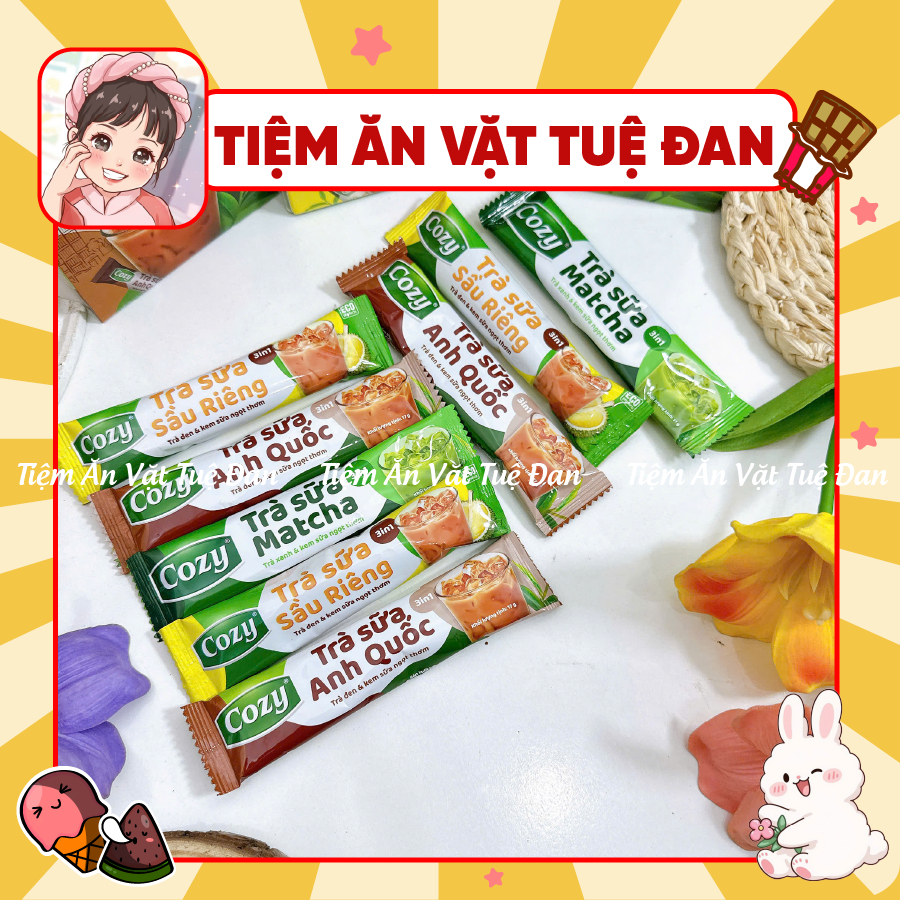 Combo Trà sữa Cozy Matcha 3in1, Trà Sữa Cozy Anh Quốc, Trà sữa Sầu Riêng
