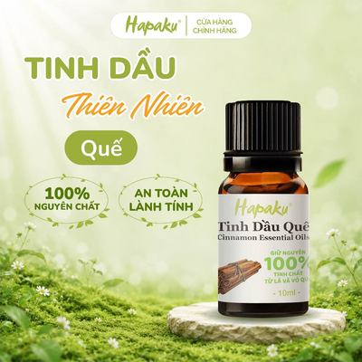 Tinh Dầu Quế Nguyên Chất 100% Hapaku - Tinh Dầu Thơm Phòng Thiên Nhiên, Treo Xe Ô Tô, Khử Mùi, Đuổi Muỗi 10ml