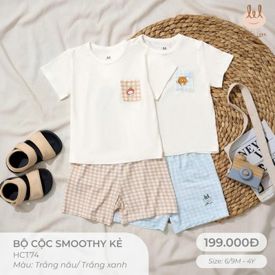 BỘ CỘC TAY SỢI TRE TRẮNG KẺ LIL [ SIÊU MỀM, MÁT, MỊN CO DÃN VÀ THẤM HÚT TỐT] SZ 6/9M - 4Y (HCT74)
