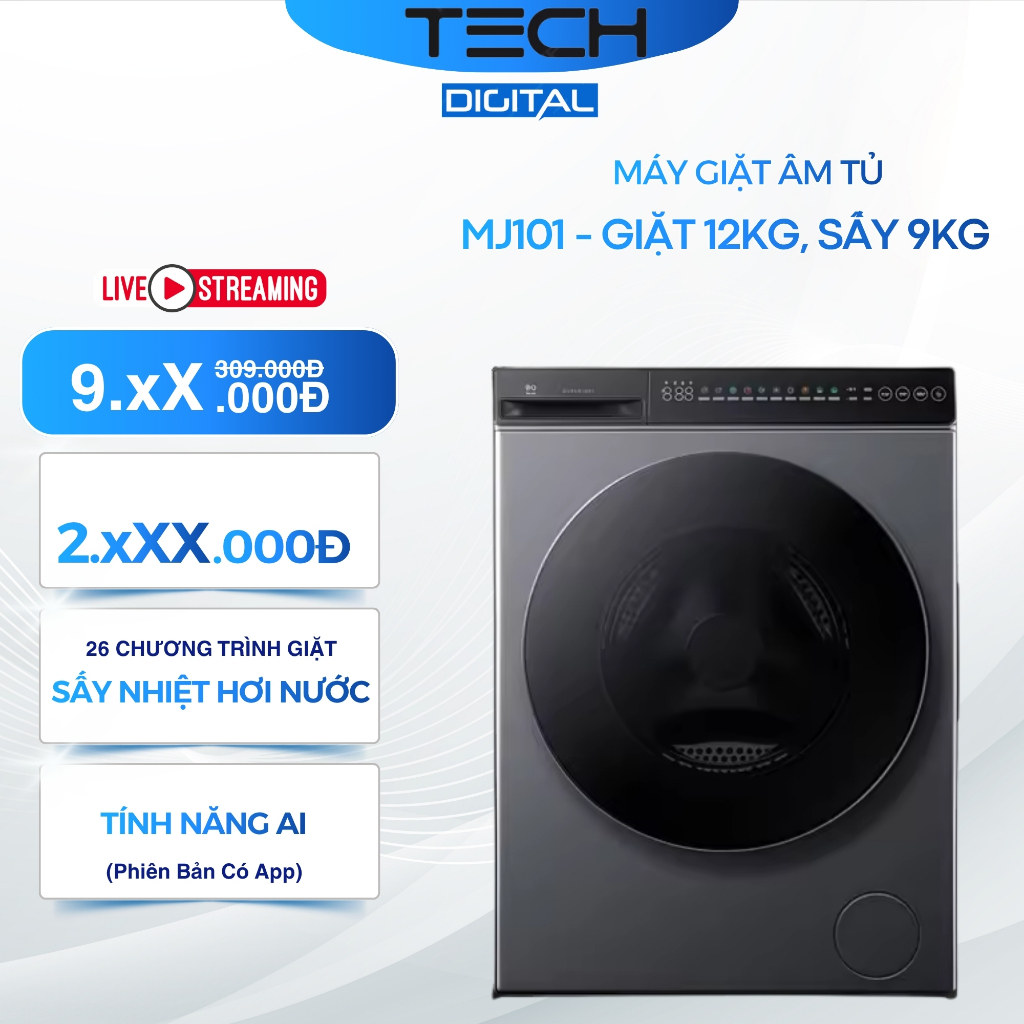 Máy Giặt Sấy Quần Áo Âm Tủ MJ105 Pro | MJ108 | MJ104| MJ101 Kết Nối App, Khử Khuẩn