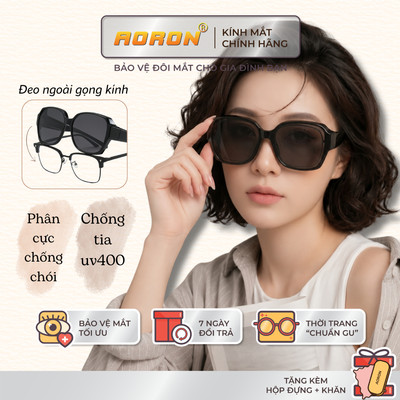 Kính Mát Phân Cực Thời Trang AORON Đeo Ngoài Gọng Cận & Viễn Chống Chói Chống UV Bảo Vệ Mắt AK319