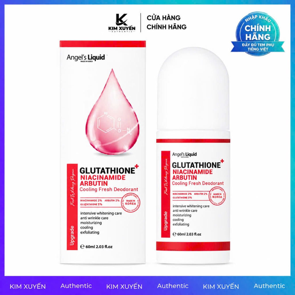 Lăn khử mùi Angel’s Liquid Glutathione Niacinamide 60ML
