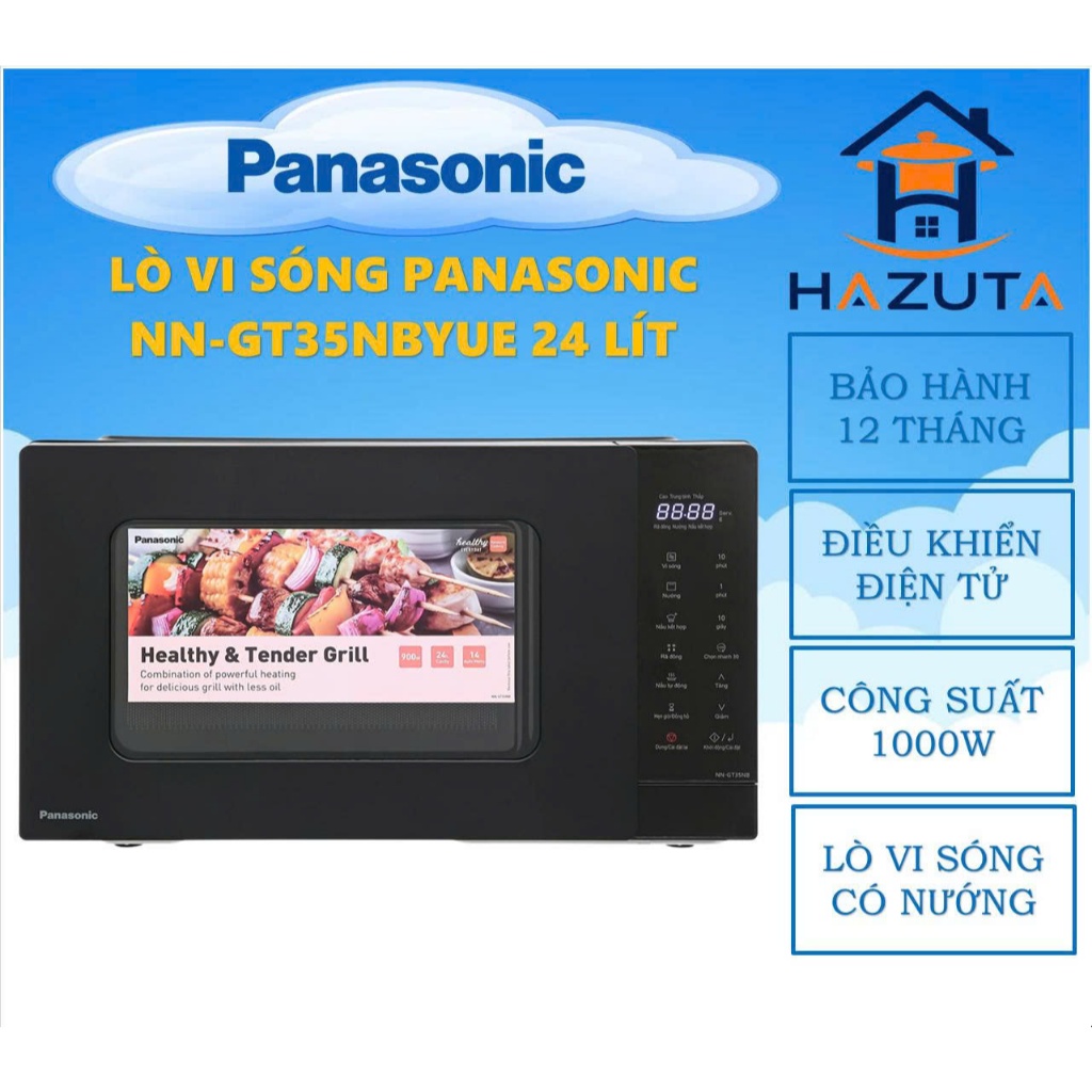 Lò vi sóng Panasonic NN-GM34NBYUE, NN-GT35NBYUE, NN-SM33NBYUE, cam kết chính hãng, bảo hành 12 tháng