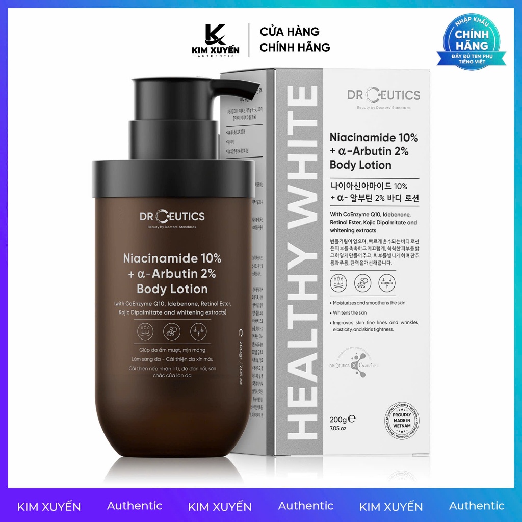 Sữa dưỡng thể Dr Ceutics Niacinamide 10% + Arbutin 2% 200G