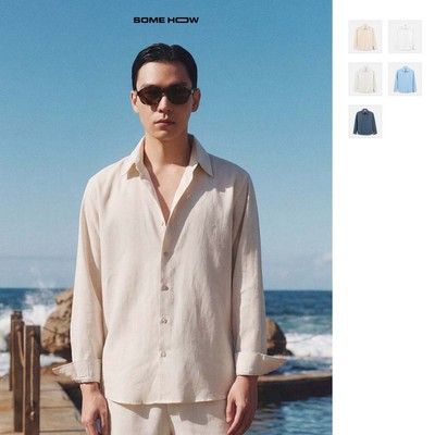 [N] Áo Sơ Mi Relaxed Linen The Shift Vải Linen Bột Đơn GIản Lịch Lãm, SM0189 SOME HOW STORE