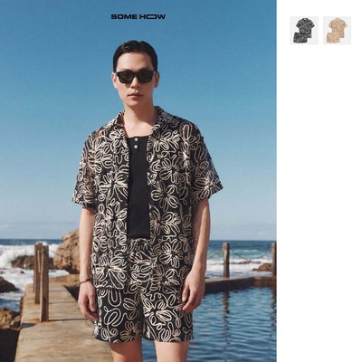 [N] Set Shirt Short Relaxed Terra Line Art Blend, Chất Vải Cotton Blend Thoải Mái, SB0064, SOME HOW STORE