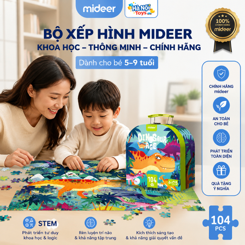 Bộ Xếp Hình Mideer Cho Bé 5–9 Tuổi – Puzzle Ghép Hình Vali Đồ Chơi Giáo Dục Phát Triển Tư Duy