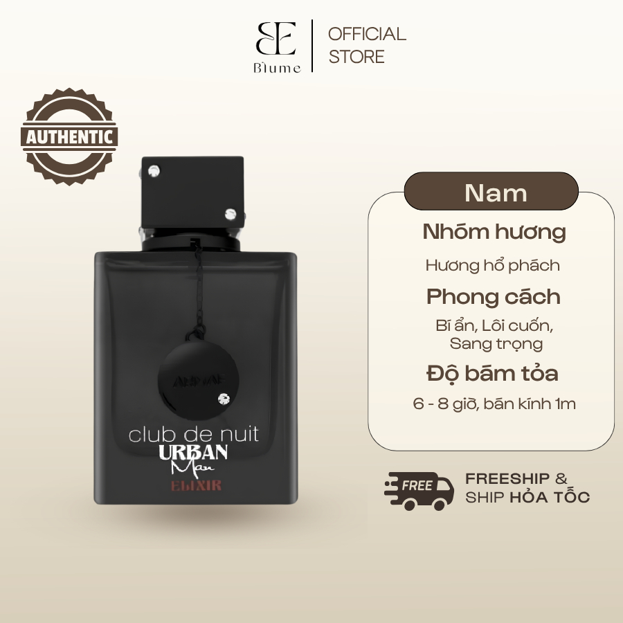 [ Mẫu Thử 10ML ] Nước Hoa Nam Club Urban Elixir mùi lôi cuốn - Blume tiệm nước hoa
