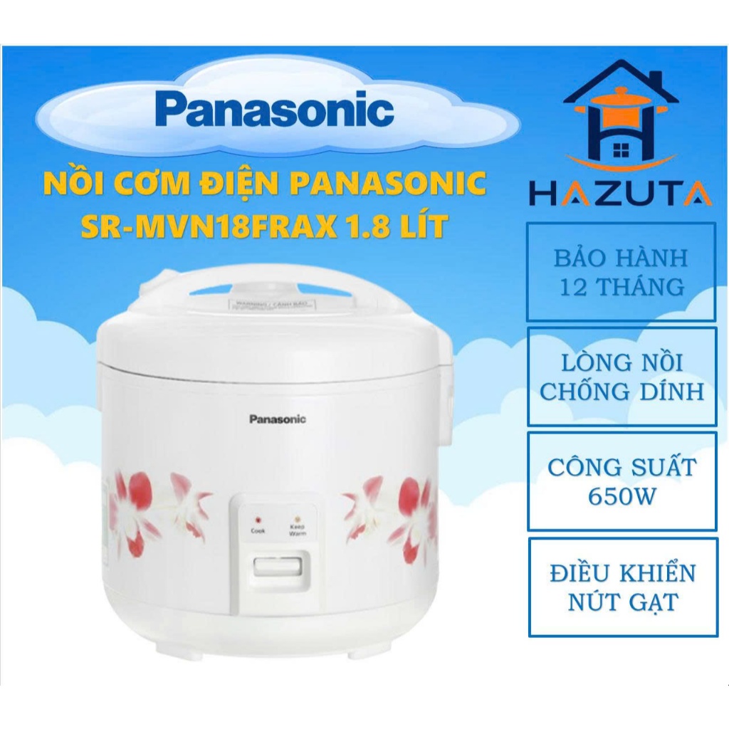 Nồi cơm điện Panasonic SR-MVN18FRAX 1.8 lít & SR-MVN10FRAX 1.0 lít, bảo hành 12 tháng toàn quốc