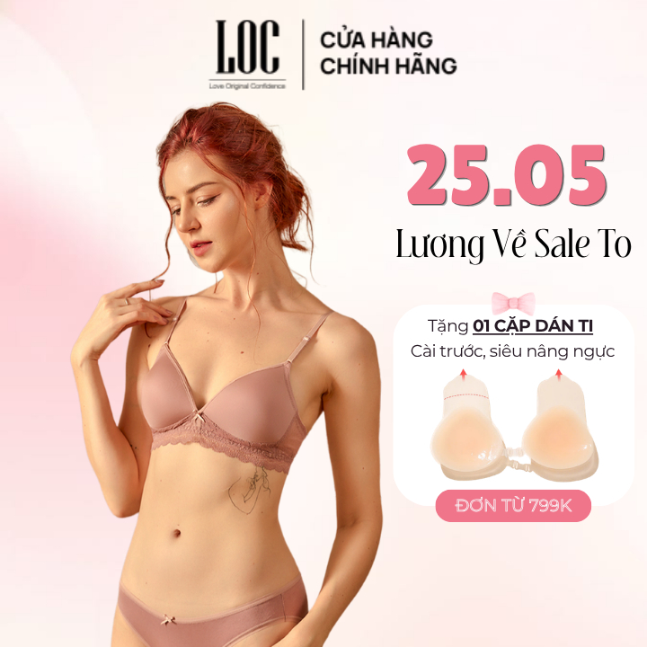 Áo ngực nữ không gọng trơn mút mỏng phối ren LOC | BigBuy360 - bigbuy360.vn