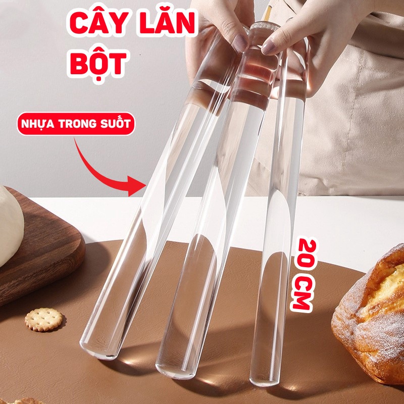 Cây Lăn Bột, Đất Sét Trong Suốt Nhựa Đặc Chống Dính, Dụng Cụ Làm Bánh, Tạo Hình Bánh Fondant