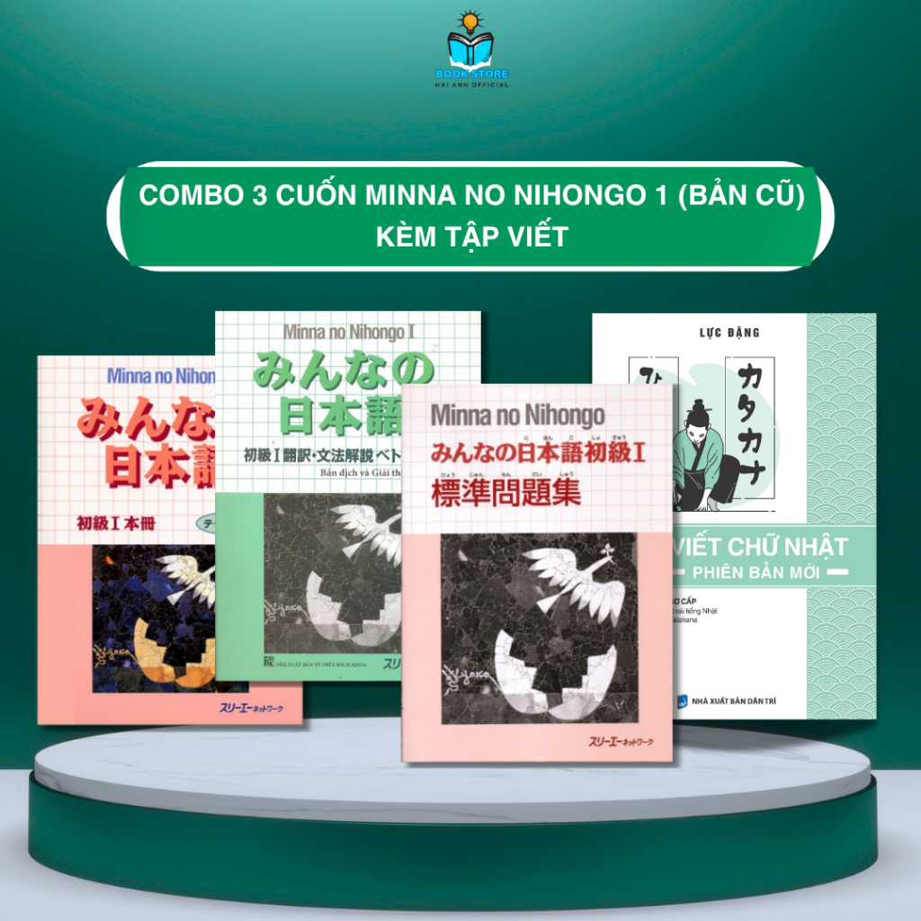 Sách - Tiếng Nhật cho mọi người Minna No Nihongo 1 bộ 3 cuốn cơ bản trình độ N5 kèm tập viết