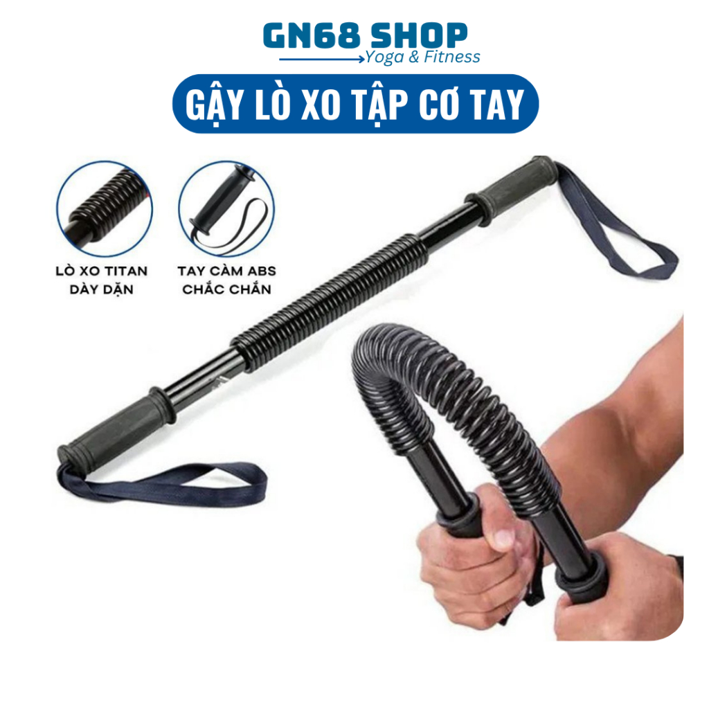 Dụng cụ tập tay GN68 SHOP, Gậy lò xo tập cơ tay 5kg đến 100kg, kìm bóp tay 5kg đến 120kg