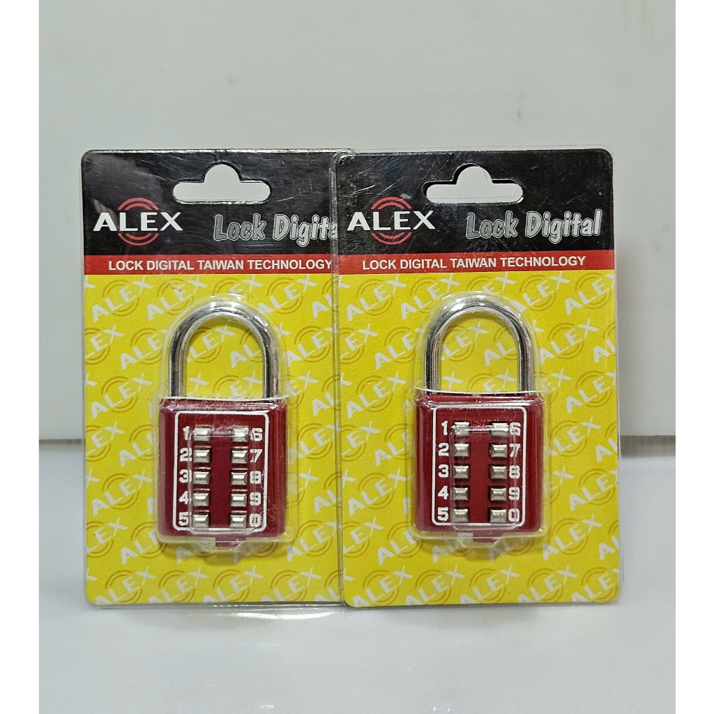 Ổ khóa cửa số Alex 5 số cài đặt số theo ý màu đỏ cao cấp